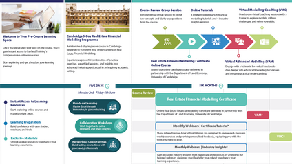Product image for BLENDED LEARNING | Cambridge Real Estate Financial Modelling Programme