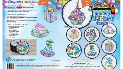 Product image for Claudia's "In the Hoop" Birthday Coasters