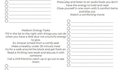 Product image for Energy tasks list