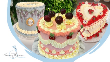 Product image for Beginners Swiss Meringue Buttercream Cakes, Cherries, Vintage and Heart Designs