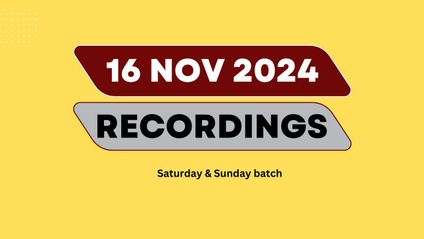 Product image for 16 Nov  Recordings (Sat and Sun)