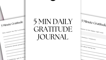 Product image for 5 Minute Daily Gratitude Journal Printable