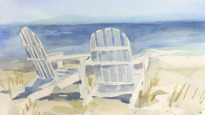 Product image for Beach Chairs in Watercolor Workshop 