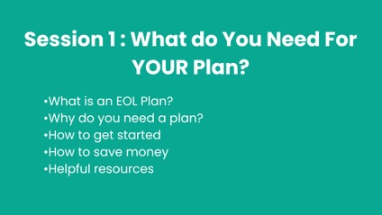 Product image for EOL - Session 1 - What do You Need For YOUR Plan ?