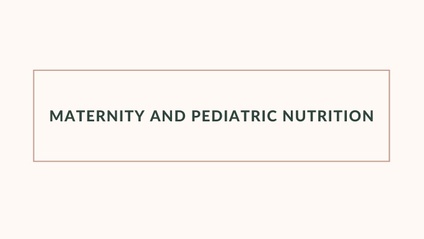 Product image for Maternity and Pediatric Nutrition Review