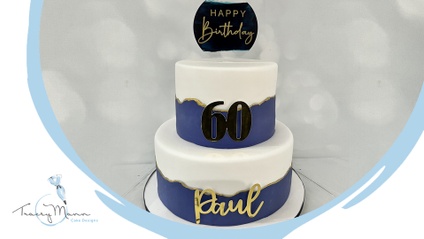 Product image for Blue and Gold Birthday Cake