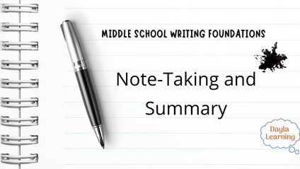 Product image for Middle School Writing Foundations 1: Note-Taking and Summary (Fall 2025) 