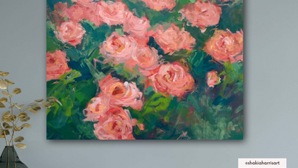 Product image for Orange Roses with Oil Painter, Shakia Harris