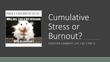 Product image for Cumulative Stress or Burnout?