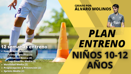 Product image for 3-6 MESES PREPARACIÓN FÍSICA del JOVEN JUGADOR. Niños (10-12 años). Con Certificado