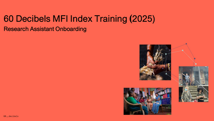 Product image for 2025 - 60 Decibels MFI Index Training