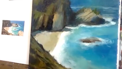 Product image for Contemporary Landscape Painting - Pfeiffer Beach in Big Sur