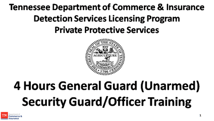 Product image for 4hr Unarmed Guard Training 