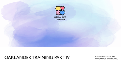 Product image for Oaklander Training Part IV - 2025