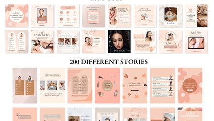 Product image for Beauty Social Media Templates Bundle for Aestheticians and Beauty Industry