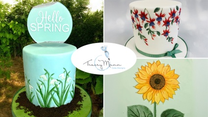 Product image for Beginners Patchwork cutters- Fuchsia, Sunflower, and Snowdrop Painting