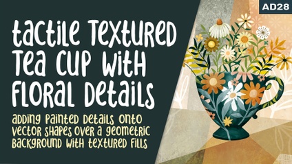 Product image for Affinity Designer 028 - Tactile Textured Teacup with Floral Details in Affinity Designer