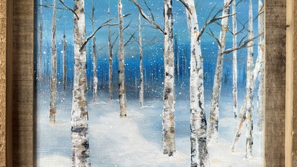 Product image for How To Paint an Acrylic on Canvas Snowy Winter Landscape