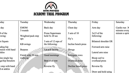Product image for TRIAL EXERCISE PROGRAM
