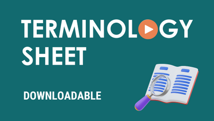 Product image for Terminology Sheet