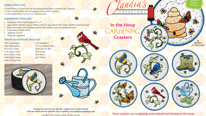 Product image for Claudia's "In the Hoop" Gardening Coasters