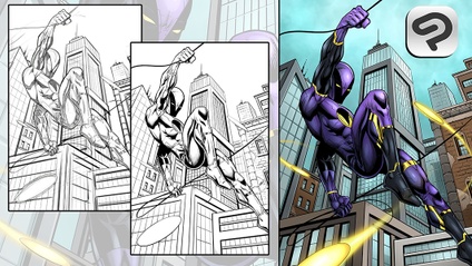 Product image for How to Draw a Superhero Scene - Sketch to Colors