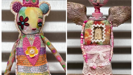 Product image for BUNDLE: Coralie "Art Foamie" Doll and Mixed Media Dolls with Kecia Deveney