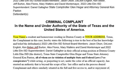 Product image for Denton County Little Elm ISD Bond Cap Criminal Complaint