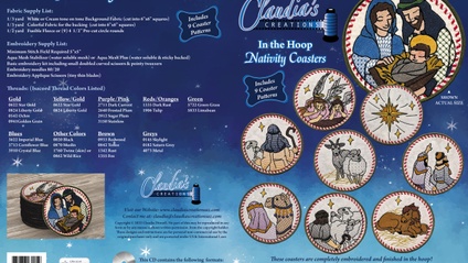 Product image for Claudia's "In the Hoop" Nativity Coasters