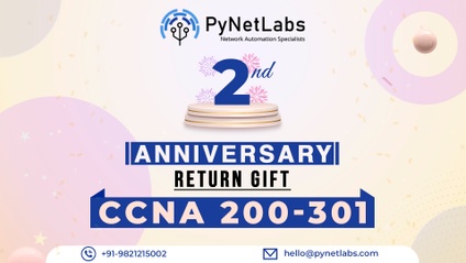 Product image for FREE CCNA 200-301- PyNetLabs IInd Anniversary Return Gift to all Aspiring Network Engineers