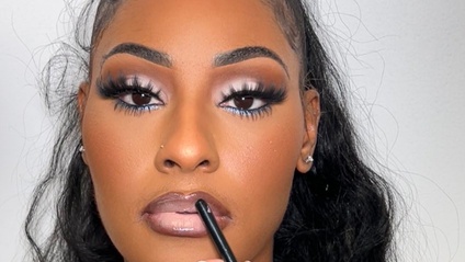 Product image for Full Glam Nude Smokey Eye w/ Pop of Color on Caramel Complexion, Product List & Foundation Chart