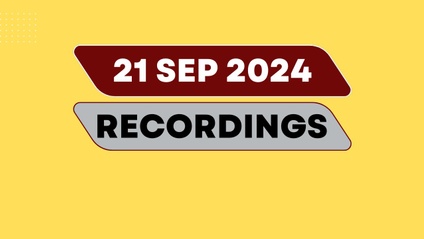 Product image for 21 Sept 24 Recordings