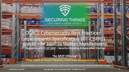 Product image for OT/ICS Cybersecurity Best Practices Requirements Specification
