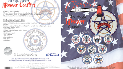 Product image for Claudia's "In the Hoop" Lifesaver Coasters