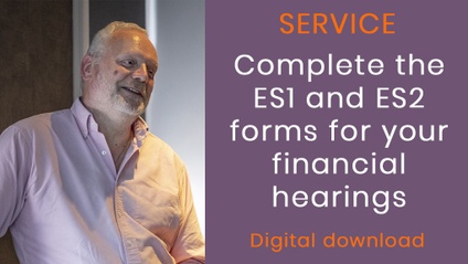 Product image for Complete the ES1 and ES2 forms for financial proceedings