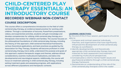 Product image for CHILD-CENTERED PLAY THERAPY ESSENTIALS: AN INTRODUCTORY COURSE