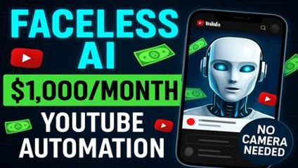 Product image for $0 to $1,000 with Faceless AI YouTube Channels