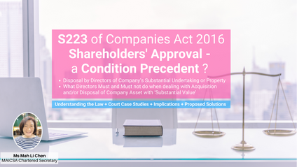 Product image for (English) S223 of CA2016 Shareholders' Approval - a Condition Precedent ? by Mah Li Chen (MAICSA Chartered Secretary)