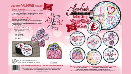 Product image for Claudia's "In the Hoop" Valentine Coaster