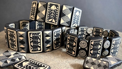 Product image for Polymer Clay Fishbone Tile Bracelet with Sarah Shriver