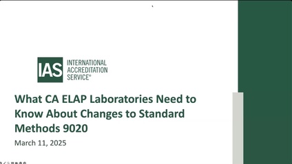 Product image for ELAP Webinar 26 - Changes to SM 9020 ELAP Labs Need to Know