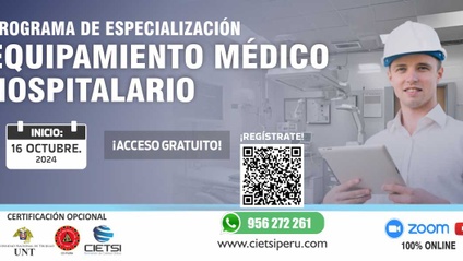 Product image for PROGRAMA DE ESPECIALIZACIÓN EN EQUIPAMIENTO MÉDICO HOSPITALARIO 2024