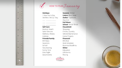Product image for MONTHLY planning guides January through December