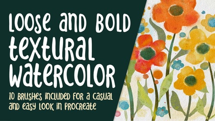 Product image for PRO 045 - Loose and Bold Textural Watercolor in Procreate