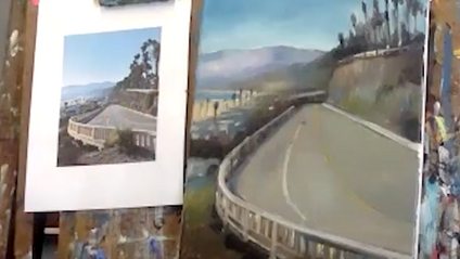 Product image for Contemporary Landscape Painting - Santa Monica Incline