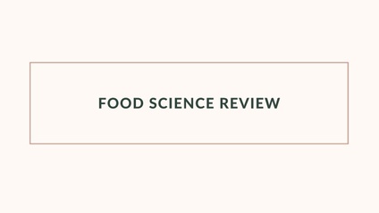Product image for Food Science Review
