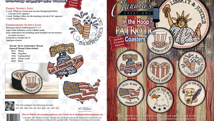Product image for Claudia's "In the Hoop" Patriotic Coasters