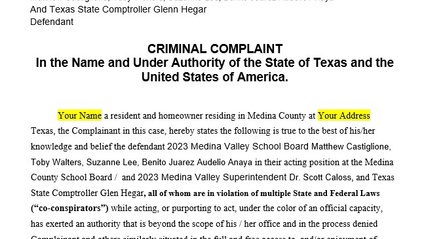 Product image for Medina County Medina Valley ISD Bond Cap Criminal Complaint
