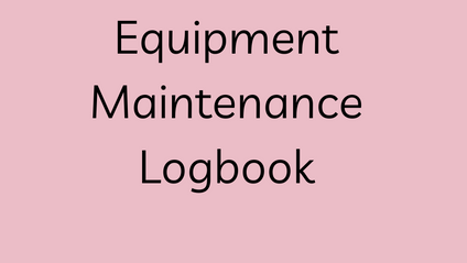 Product image for Equipment Maintenance Logbook