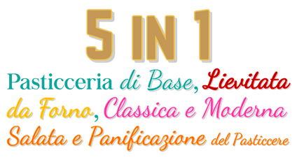 Product image for 🧁🥐🥧🍰🍕 Corso di PASTICCERIA di BASE, LIEVITATA, da FORNO, CLASSICA e MODERNA, SALATA e PANIFICAZIONE 5in1 - Accesso per 1 anno